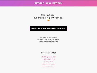 😻 PeopleWho.Design - Homepage brutalist design desktop portfolio side project ui website