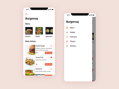 Burgernay app ios app booking bookingapp deliveryapp food foodapp ios iosapp mobile mobiledesign ux