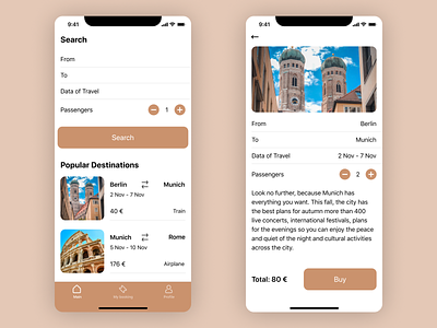 App for booking air and train tickets