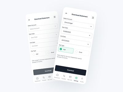 BoltCard - Download Statement app banking branding clean cms dashboard download download file finance fintech app minimal mobile neobanking payment pdf statement ui user interface ux