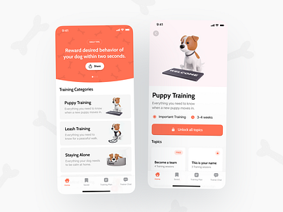 Pupy App – Training Categories