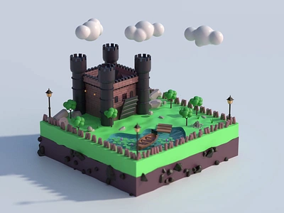 Metaverse Land Plot NFT Artwork 3d animation art artwork castle crypto decentraland eth illustration lake land metaverse motion motion graphics nft nftart nfts plot rarible sandbox