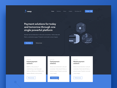 Payment Solutions - Landing Page banking dailyui finance illustration landing page microsite ui ux web design website