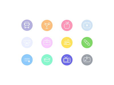 Icon Set - Payment Categories app banking colourful digital finance icons iconset illustration lifestyle line style