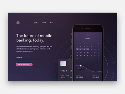 Banking App - Landing Page banking finance landing landingpage page payment ui ux website