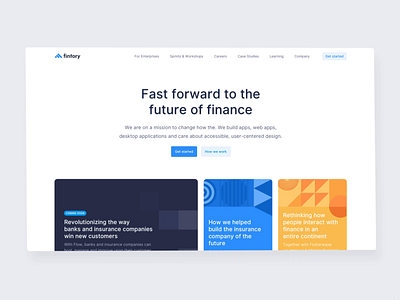 Fintory.com animation banking finance fintech gif insurance insurtech landing page mp4 ux video website