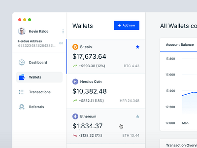 Cryptocurrency App - Wallet Overview