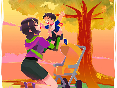 Yui & Baby Shinj illustration kidlit