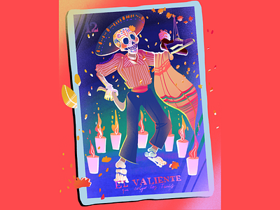 El Valiente character design day of the dead illustration loteria mexican