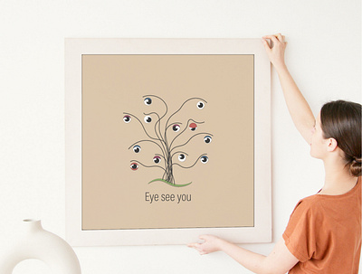 Eye see you art dream eyes graphic design tree vector