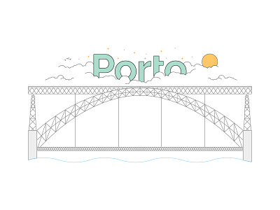 City of Porto bridge geofilter illustration oporto porto portugal snap snapchat