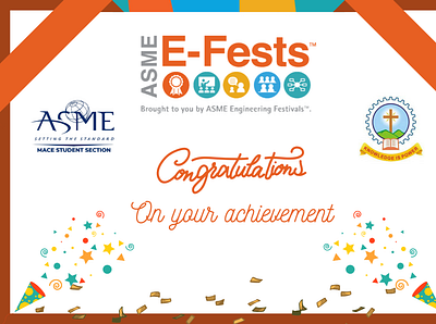 Certificate from ASME E-Fests Swag certificate design graphic design