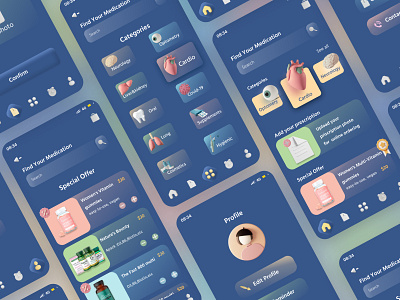 Pharmacy App _UX/UI Design 3d app delivery delivery app design drug store app pharmacy ui ux