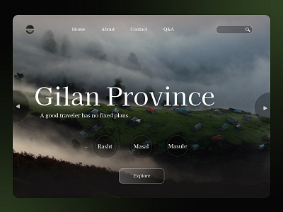 Gilan Province nature explore travel Landing Page app design landing page travel ui ux webdesign