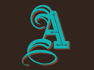 Completed Letter - A drop cap experiments ibmchainletter letterforms typeface typography
