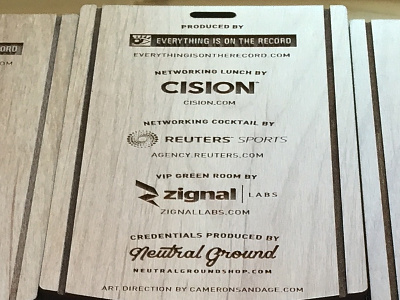 Playing with Laser pt. 2 credentials events laser cutting laser engraved product sponsors wood
