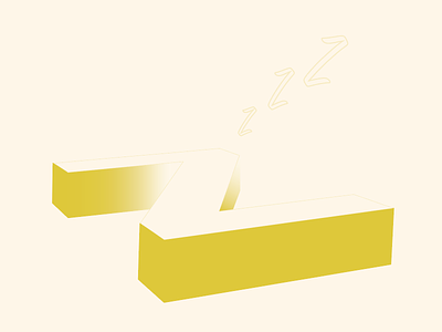 Playing - Letter Z 3d letter sleeping typography z