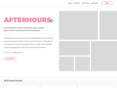Afterhours 2018 Website Re-Design afterhours afterhoursatx aiga aiga austin event poster show ui website