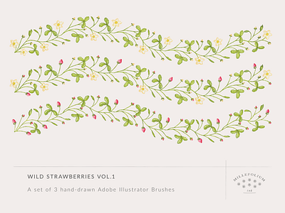 Wild Strawberries Vol.1 - AI Brushes ai brush ai brushes cottagecore design flowers fruit illustration strawberry