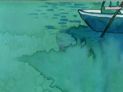 park retiro. boat illustration madrid travel travel book water watercolor