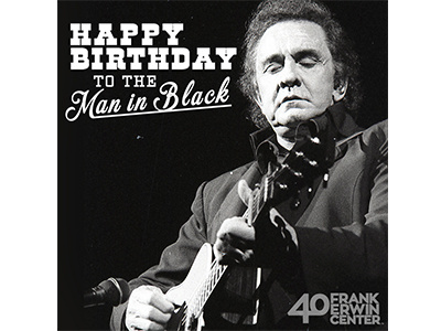 Erwin Center - Johnny Cash Birthday birthday johnny cash bw black and white frank erwin center social media