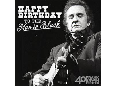 Erwin Center - Johnny Cash Birthday birthday black and white bw frank erwin center johnny cash social media