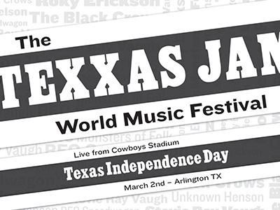 Texxas Jam festival grad school kinetic type music festival texas texas independence day texxas jam
