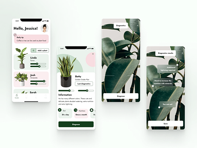 My plant care mobile app app design flower mobile plant ui ux