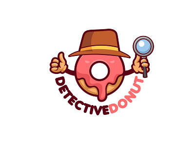 Detective Donut branding characters graphic design logo vector