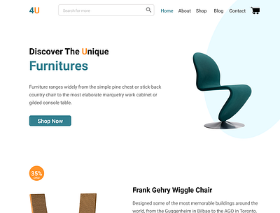 Website for UNIQUE Furniture ui web design