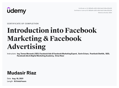 Udemy Certificate (Facebook Marketing & Facebook Advertising) digital marketing facebook advertising facebook marketing social media marketing