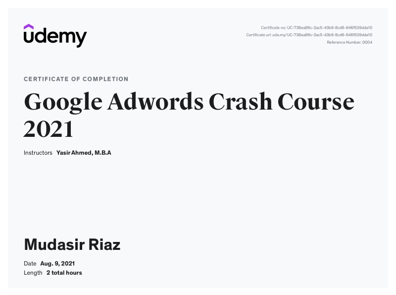 udemy adwords