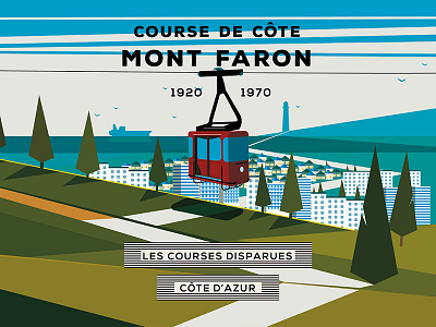 Lost Races : The French Riviera vol. 3 // Mont Faron course cycling design french riviera illustration landscape mont faron