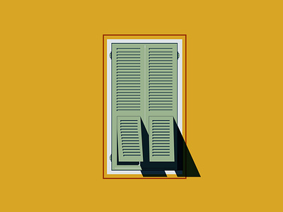 Window - Persienne // 01 color design french riviera illustration nice print window