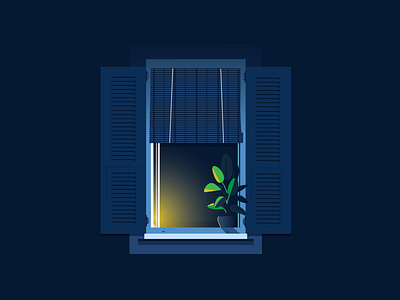 Window - Persienne // 03 city color design french riviera illustration night old city print window