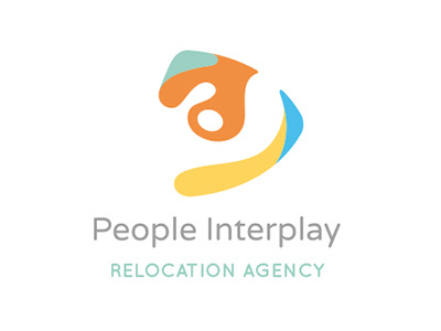 People Interplay logo agency florence interplay italy logo moving people pictogram relocation