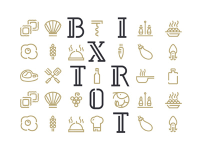 Bixtrot Icon bistrot food icon italy lounge monoline restaurant