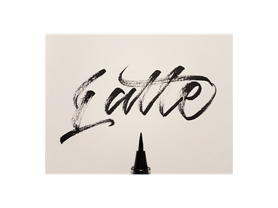 Latte brush calligraphy coffee goodtype handmade lettering typography