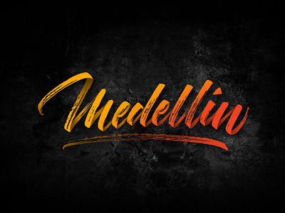 Medellin brush calligraphy design handmade lettering medellin narcos type typography