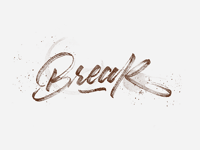 Coffee Break. brush calligraphy coffee design font hand lettering made type