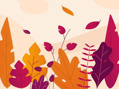 Free Falling 2d ai autumn gradient illustration leaf palette texture