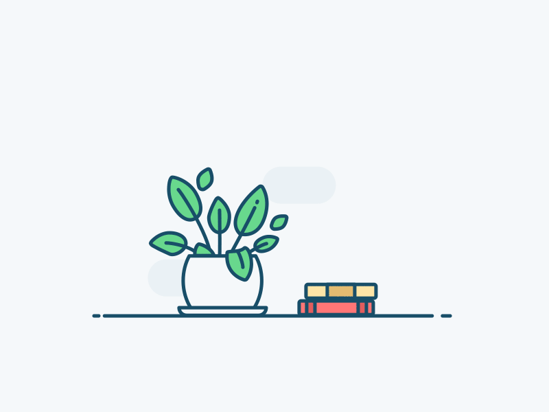 Breeze animation book icon illustration plant