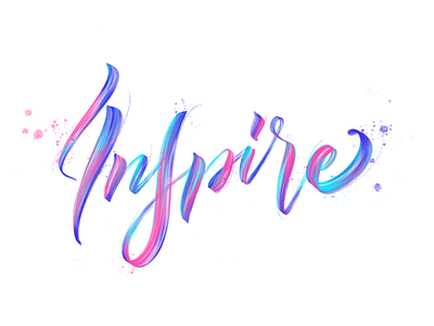 Inspire branding brush calligraphy design graphic handmade icon illustration ipad lettering logo procreate type typography