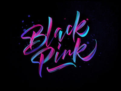 Blackpink brush calligraphy design graphic handmade icon illustration lettering logo procreate type typography ui