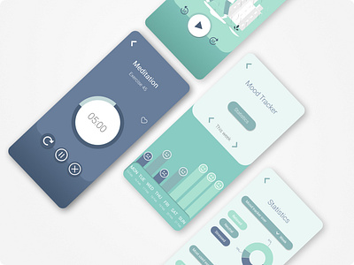 De-Stress app app blue de stress design dribbble green hci mobile purple relax stress tranquility ui ux uxui