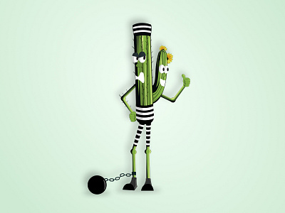 Cactus prisoner cactus character character design design flower graphic design green illustration prisoner vector