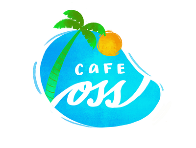 Oss hand drawn logo procreate tropical