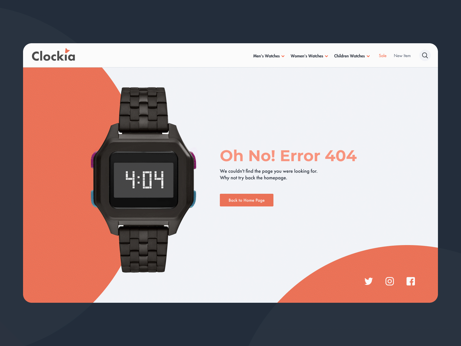 404 Page Simple Animation 404 404 error 404 error page 404 page 404page animation clock digital e comerce error page page shop watch web
