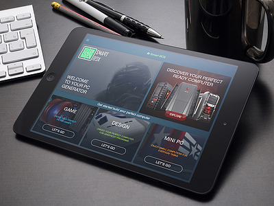 SmartBox home screen computer tablet ui ux