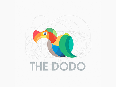 Dodo animal bird character circle construction dodo grid logo outline progress ratio shadow